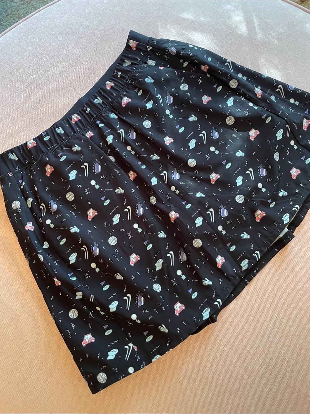 Kyodan Black Skort with Pastel Sports Icon Print